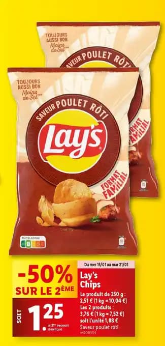 Promotion Exclusives de 3
Lay's : Découvrez l'Offre incontournable