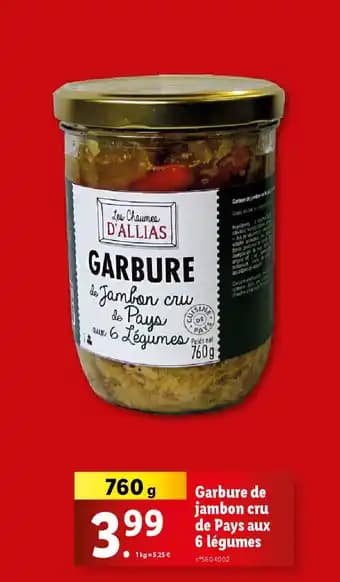 Garbure de jambon cru de Pays aux 6 légumes 760 g