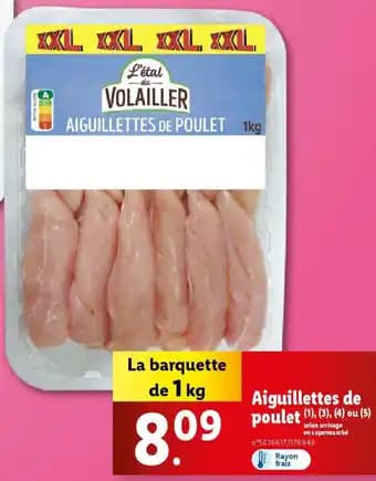 Aiguillettes de poulet 1 kg