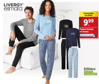 LIVERGY ESMARA Pyjama homme ou femme