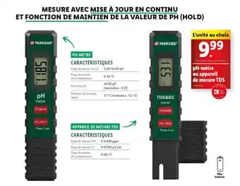 PARKSIDE pH-mètre ou appareil de mesure TDS