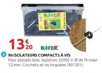 90 isolateurs compacts à vis