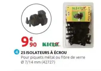 25 isolateurs à écrou