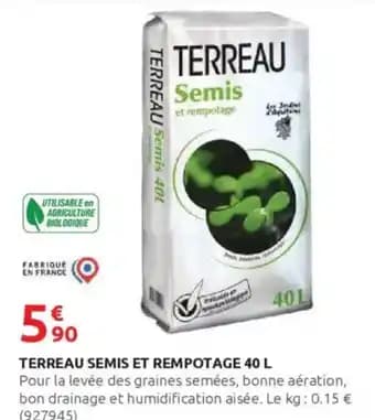 TERREAU SEMIS et rempotage 40 L