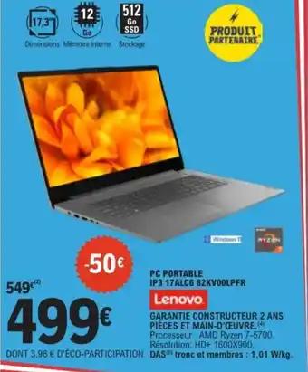 Pc portable ip3 17alc6 82kv00lpfr