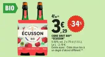 ÉCUSSON Cidre brut bio 2 x 75 cl
