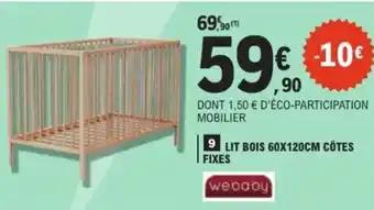 LIT BWEADAY OIS 60X120CM CÔTES FIXES