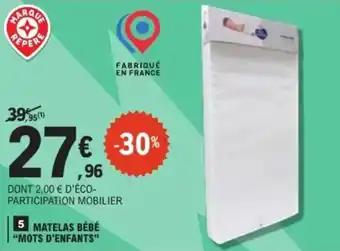 Matelas bébé "mots d'enfants"