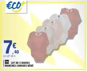 Lot de 5 bodies manches longues bébé