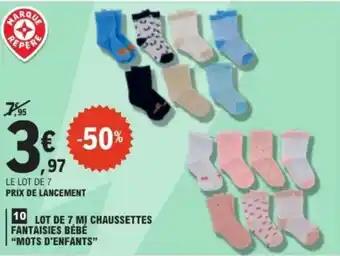 Lot de 7 mi chaussettes fantaisies bébé "mots d'enfants"