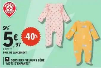 Dors bien velours bébé "mots d'enfants"