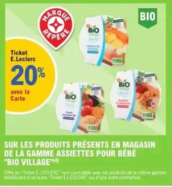 Sur les produits présents en magasin de la gamme assiettes pour bébé "bio village