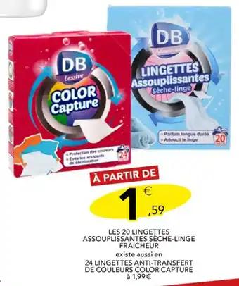 DB Les 20 lingettes assouplissantes sèche-linge fraicheur
