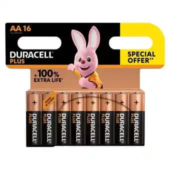 DURACELL Lot de 16 piles Duracell +100%