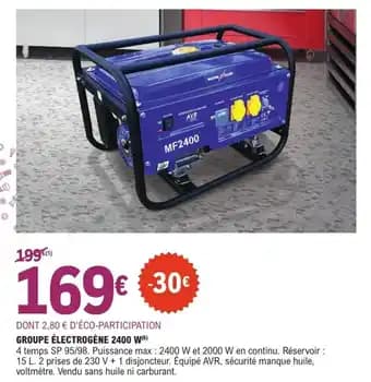 Promotion Exclusives de 5
Groupe électrogène : Découvrez l'Offre incontournable