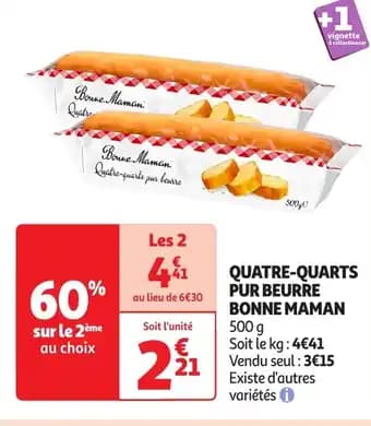 BONNE MAMAN Quatre-quarts pur beurre 500 g