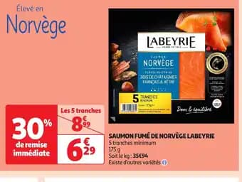 LABEYRIE Saumon fumé de norvège 175 g