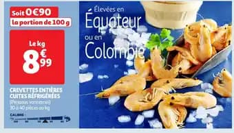 Crevettes entières cuites réfrigérées 1 kg