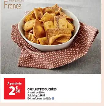 Oreillettes sucrées 180 g