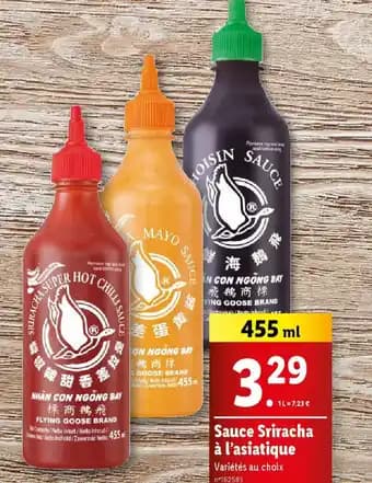 Promotion Exclusives de 4
Sauce sriracha : Découvrez l'Offre incontournable