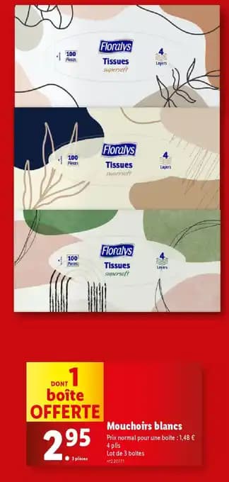 Promotion Exclusives de 3
Mouchoirs blancs : Découvrez l'Offre incontournable