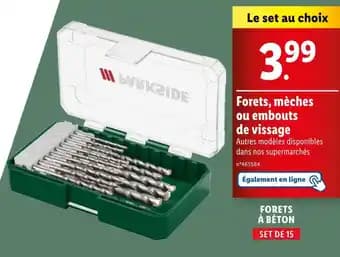 PARKSIDE Forêts, mèches ou embouts de vissage