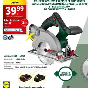 PARKSIDE Scie circulaire sans fil