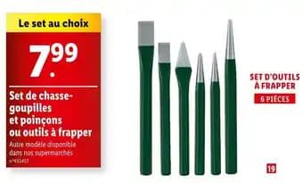 Set d'outils à frapper 6 pièces