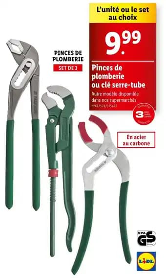 Parkside Pinces de plomberie ou clé serre-tube