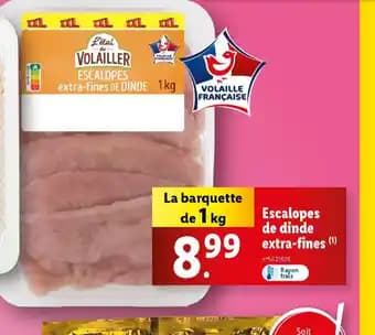 Escalopes de dinde extra-fine 1 kg