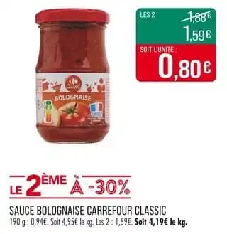 Promotion Exclusives de 3
Sauce bolognaise : Découvrez l'Offre incontournable