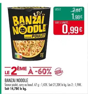 Promotion Exclusives de 2
Noodle : Découvrez l'Offre incontournable