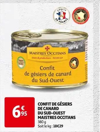 MAISTRES OCCITANS Confit de gésiers de canard du Sud-Ouest
