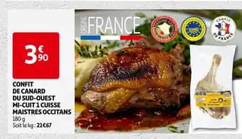 MAISTRES OCCITANS Confit de canard du sud-ouest mi-cuit 1 cuisse