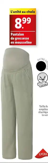 Pantalon de grossesse en mousseline