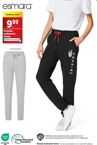 ESMARA Pantalon molletonné femme