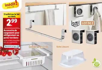 Accessoire de rangement pour réfrigérateur ou porte-torchons