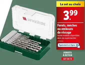 PARKSIDE Forets, mèches ou embouts de vissage