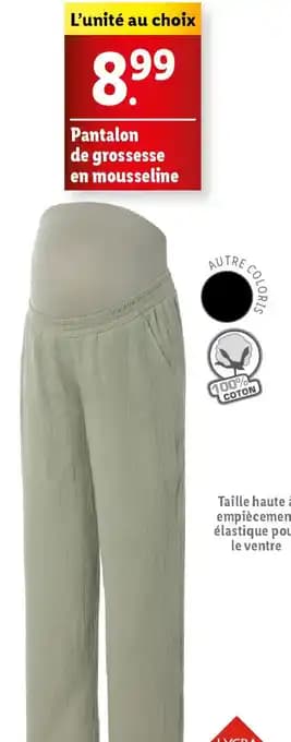 Pantalon de grossesse en mousseline