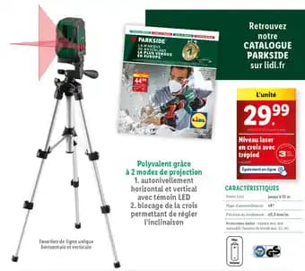 PARKSIDE Niveau laser en croix avec trépied