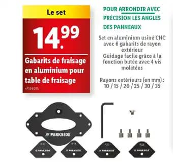 PARKSIDE Gabarits de fraisage en aluminium pour table de fraisage