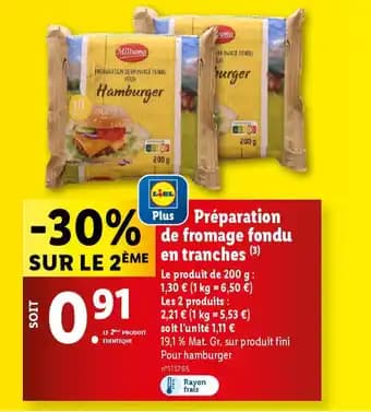 MILBONA Préparation de fromage fondu en tranches