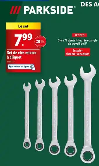 PARKSIDE Set de clés mixtes à cliquet