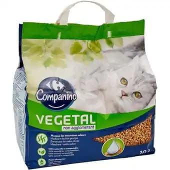 CARREFOUR COMPANINO Litière végétale agglomérante pour chat