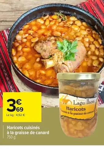 Haricots cuisinés à la graisse de canard 750 g