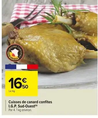 Cuisses de canard confites I.G.P. Sud-Ouest 1 kg