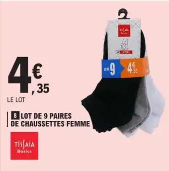 TISSAIA 8 lot de 9 paires de chaussettes femme