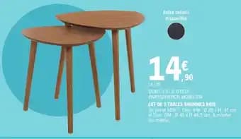 Lot de 2 tables gigognes bois