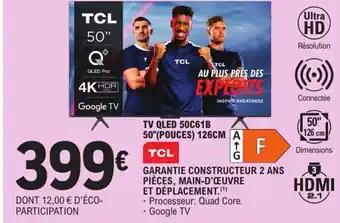 TCL Tv qled 50c61b 50"(pouces)