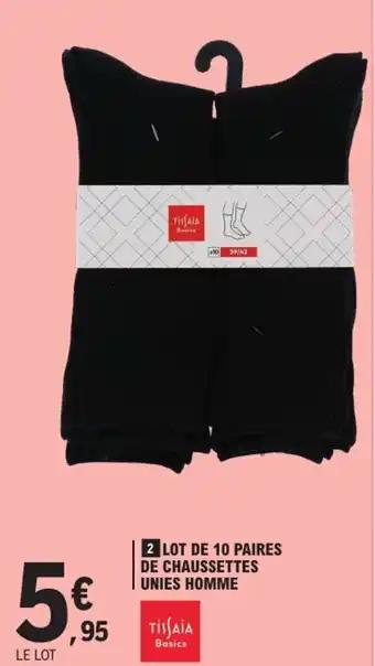 TISSAIA Lot de 10 paires de chaussettes unies homme